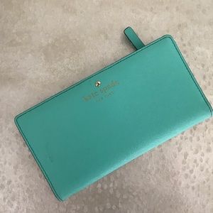 Kate Spade bright aqua blue wallet